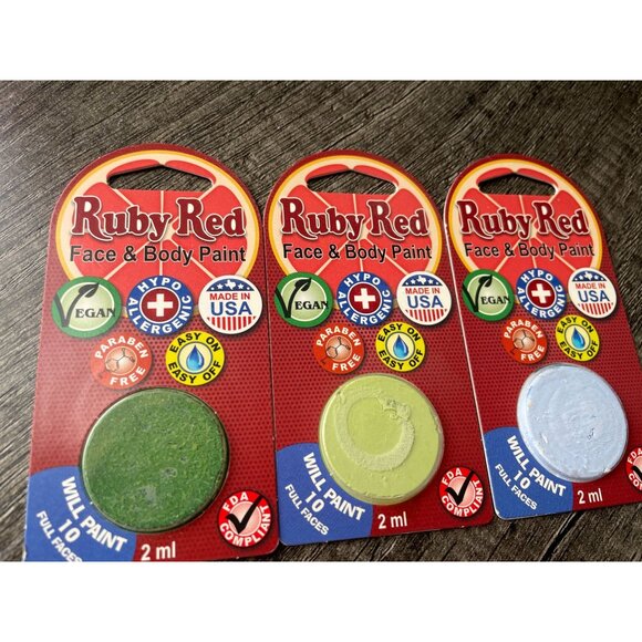 Face & Body Paint refill lot Ruby Red 6 ml Vegan USA made Paraben free - Picture 2 of 6